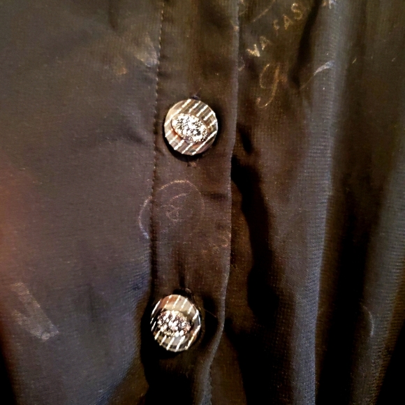 Hasouna Fashion Black Button Up Maxi Dress with Elastic Waist and Sleeves - Picture 4 of 5